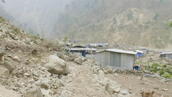 Nepalese Village on the Manaslu Circuit Trek.