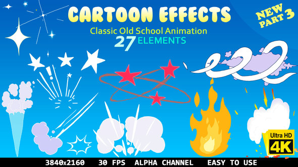 Classic Cartoon 2D Effects (27 Elements)