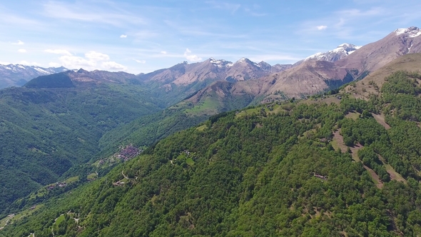 Aerial View on Mountains Near Como Lake Italy