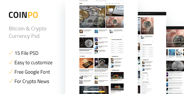 Coinpo | Bitcoin & Crypto Currency PSD Template