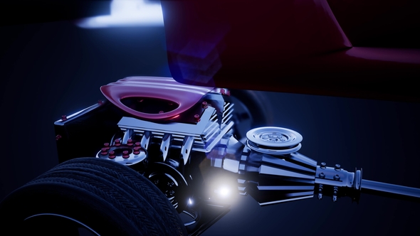 Car Chassis with Engine alt