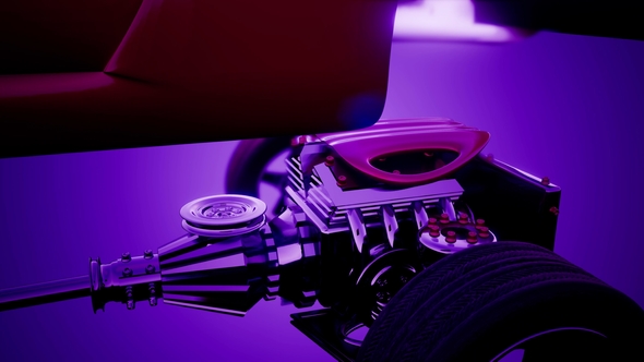 Car Chassis with Engine alt