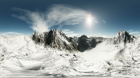 Aerial VR 360 Panorama of Mountains alt