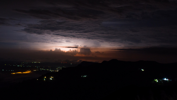 Thunderstorm In City Night