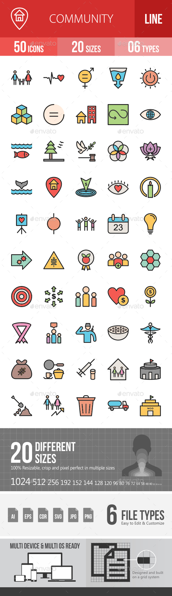 Community Filled Line Icons