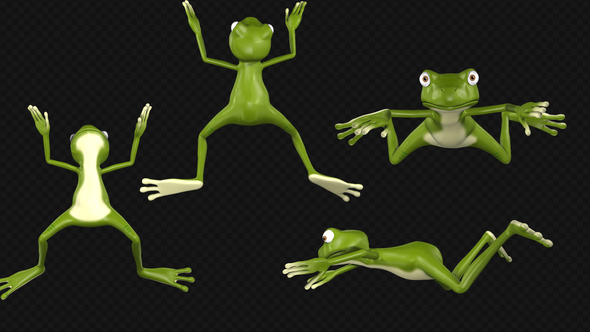 Frog 3d Character - Swimming (4-Pack) alt