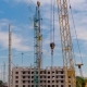 Tower Cranes Against Cloudy Blue Sky - VideoHive Item for Sale