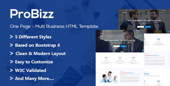 ProBizz - HTML Business Landing Page