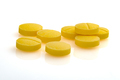 Yellow pills closeup macro photography - PhotoDune Item for Sale