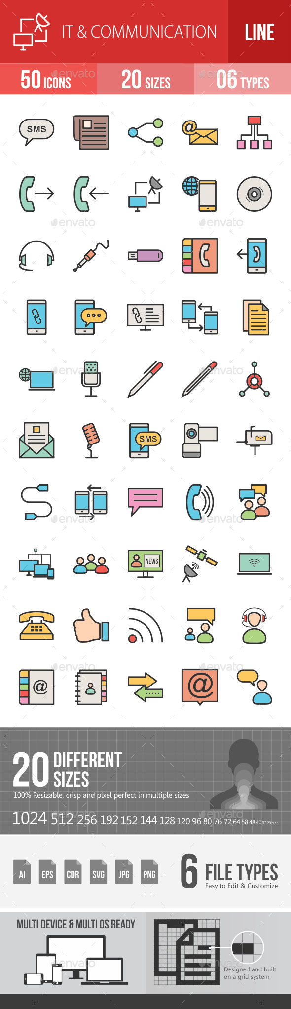 IT & Communication Filled Line Icons