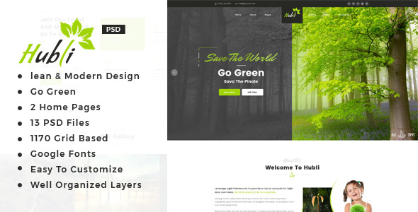 Hubli : Go Green PSD Template