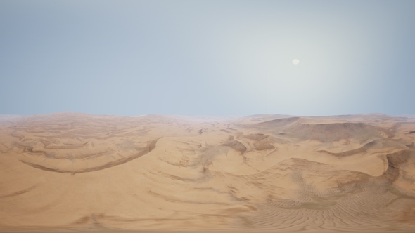 VR 360 Camera Moving Above Desert alt