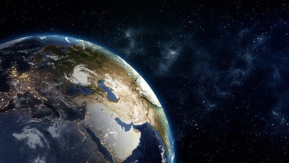 Beautiful Earth Rotation 360 Degrees Cities at Night