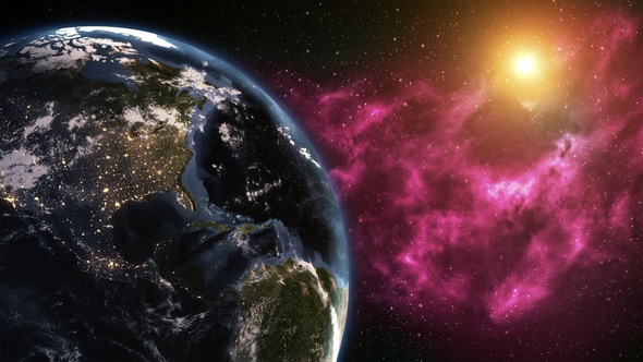 Earth Rotating The World Spinning Full Rotation Realistic Planet Turning 360 Degrees