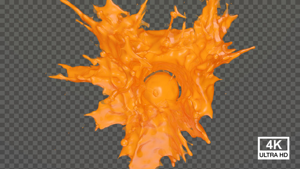 Orange Juice Drop Splash 4K alt