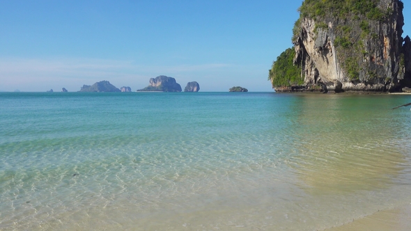 Tropical Beach and Rocks, Krabi, Thailand