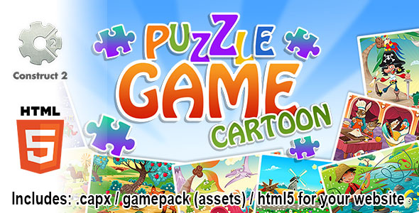 Puzzle Game Cartoon - Skonstruuj 2 kod źródłowy i pliki HTML5 dla swojej witryny