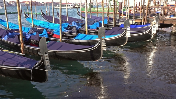 Gondolas on Canal Grande in Venice, Italy
