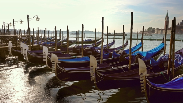 Gondolas on Canal Grande in Venice, Italy