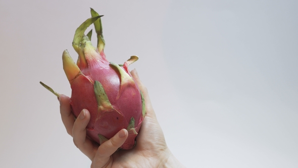 Dragon Fruit (Pitaya) on a White Background.