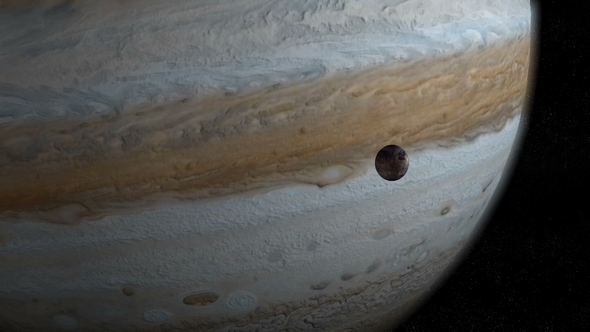 Jupiter Planet and Ganymede Moon