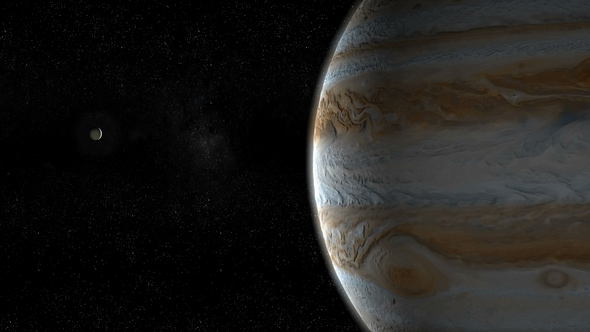 Jupiter planet and Europa Moon