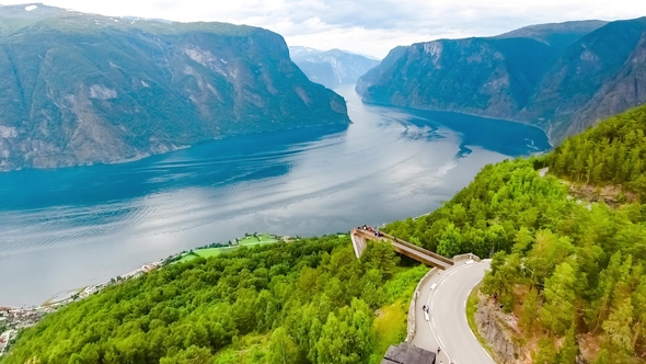 Stegastein Lookout Beautiful Nature Norway.