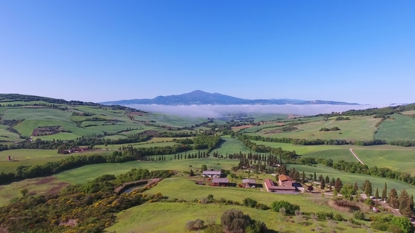 Tuscany Aerial Landscape at Morning in Italy
