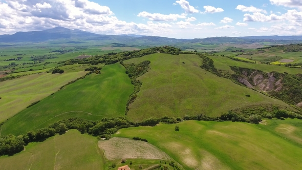 Tuscany Aerial Landscape of Farmland Hill Country