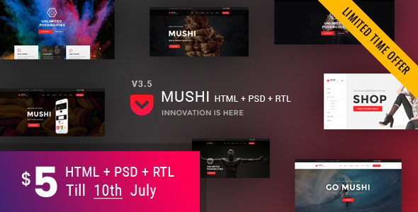 Mushi | Multipurpose HTML Template