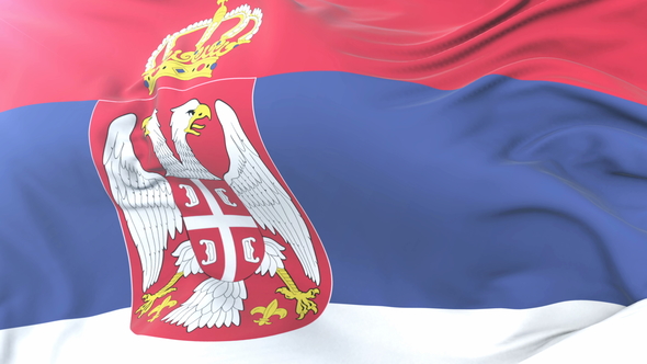 Flag of Serbia Waving