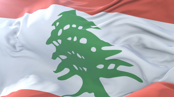 Flag of Lebanon Waving