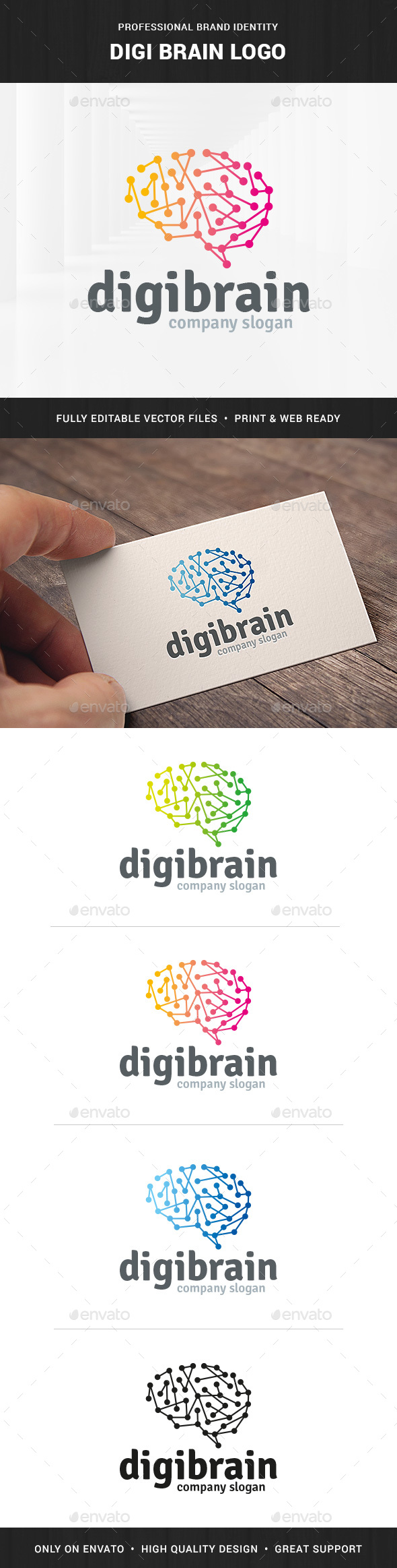 Digi Brain Logo Template