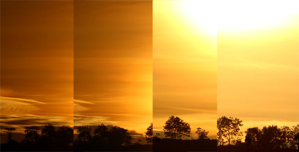 Sunset Beyond Hill Close Up (Pack of 4)