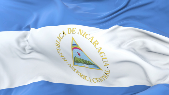 Nicaragua Flag Waving at Wind alt