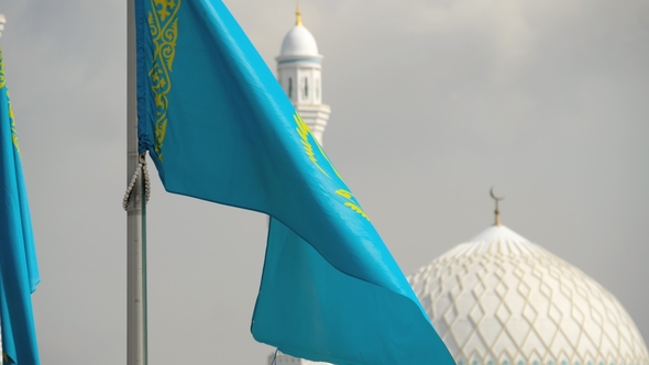 Flags and Dome of Mosque