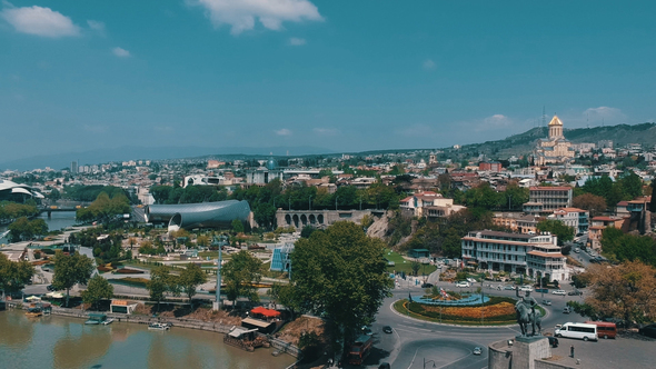 Tbilisi aerial view Georgia