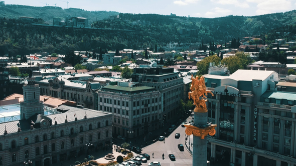 Tbilisi Drone Footage - Tbilisi aerial view Georgia