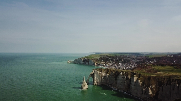 Drone Footage Falaises d'Etretat Etretat