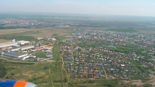 Aerial View From Descending Airplane