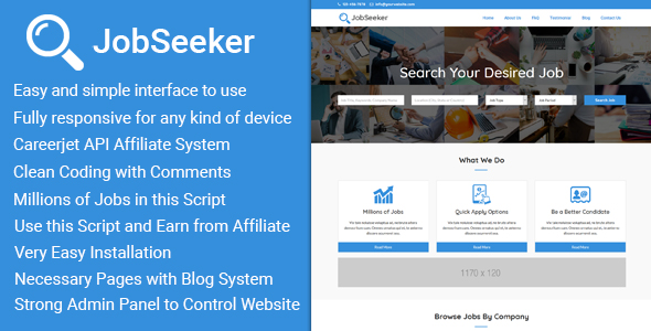 JobSeeker - Responsive Job Search PHP Script