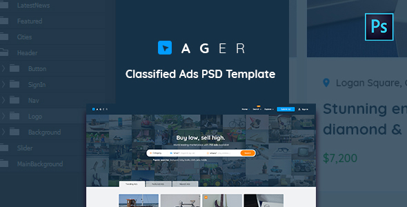 Ager - Classified Ads PSD Template