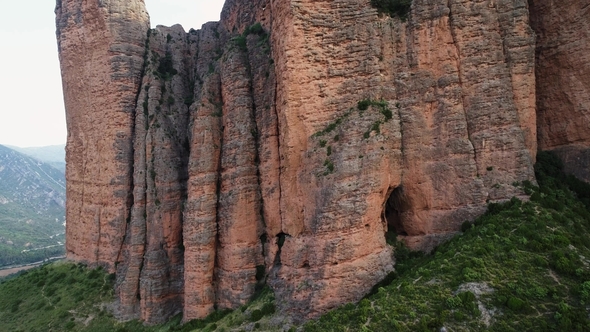 Aerial View of Mallos of Riglos in Aragon Spain