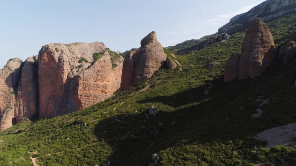 Aerial View of Mallos of Riglos in Aragon Spain