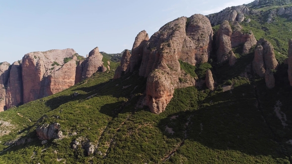 Aerial View of Mallos of Riglos in Aragon Spain