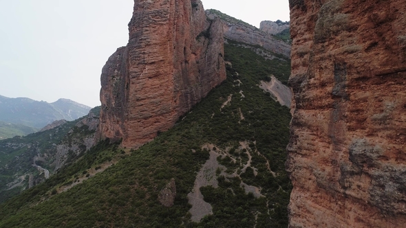 Aerial View of Mallos of Riglos in Aragon Spain