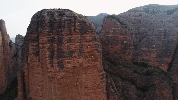 Aerial View of Mallos of Riglos in Aragon Spain