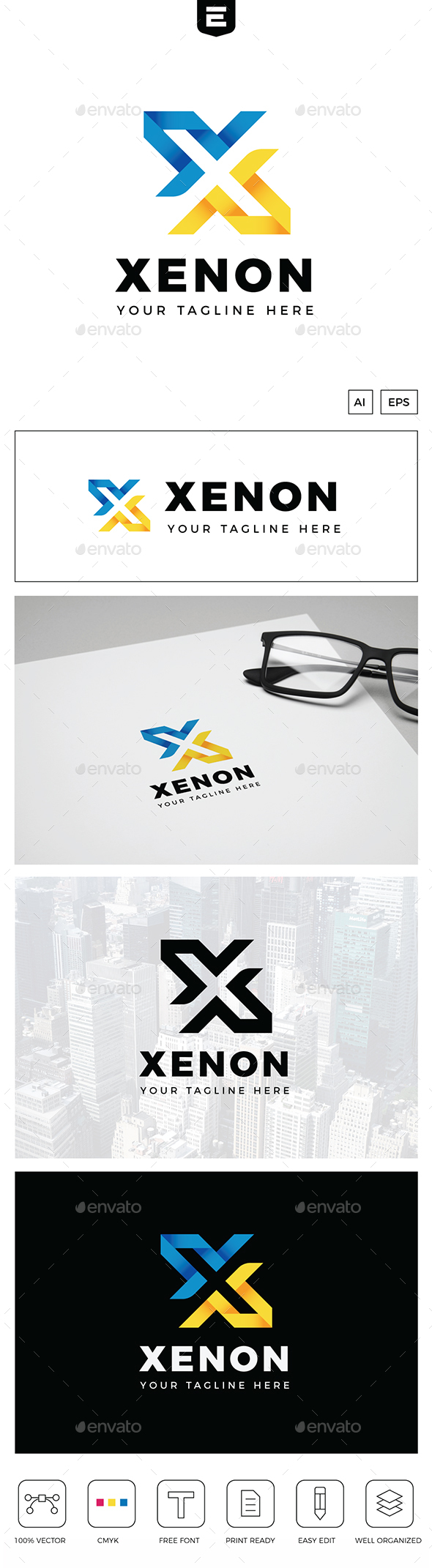 Xenon Letter X Logo