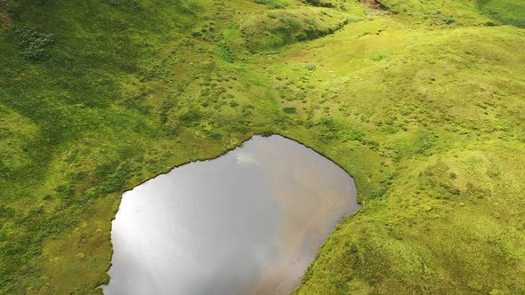 Aerial view of Captain Bay, Unalaska, Alaska, United States.