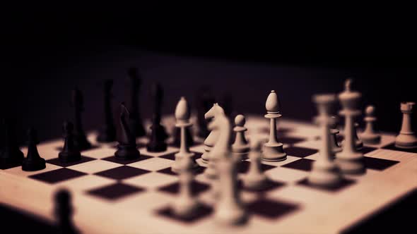 3D chess board on black background